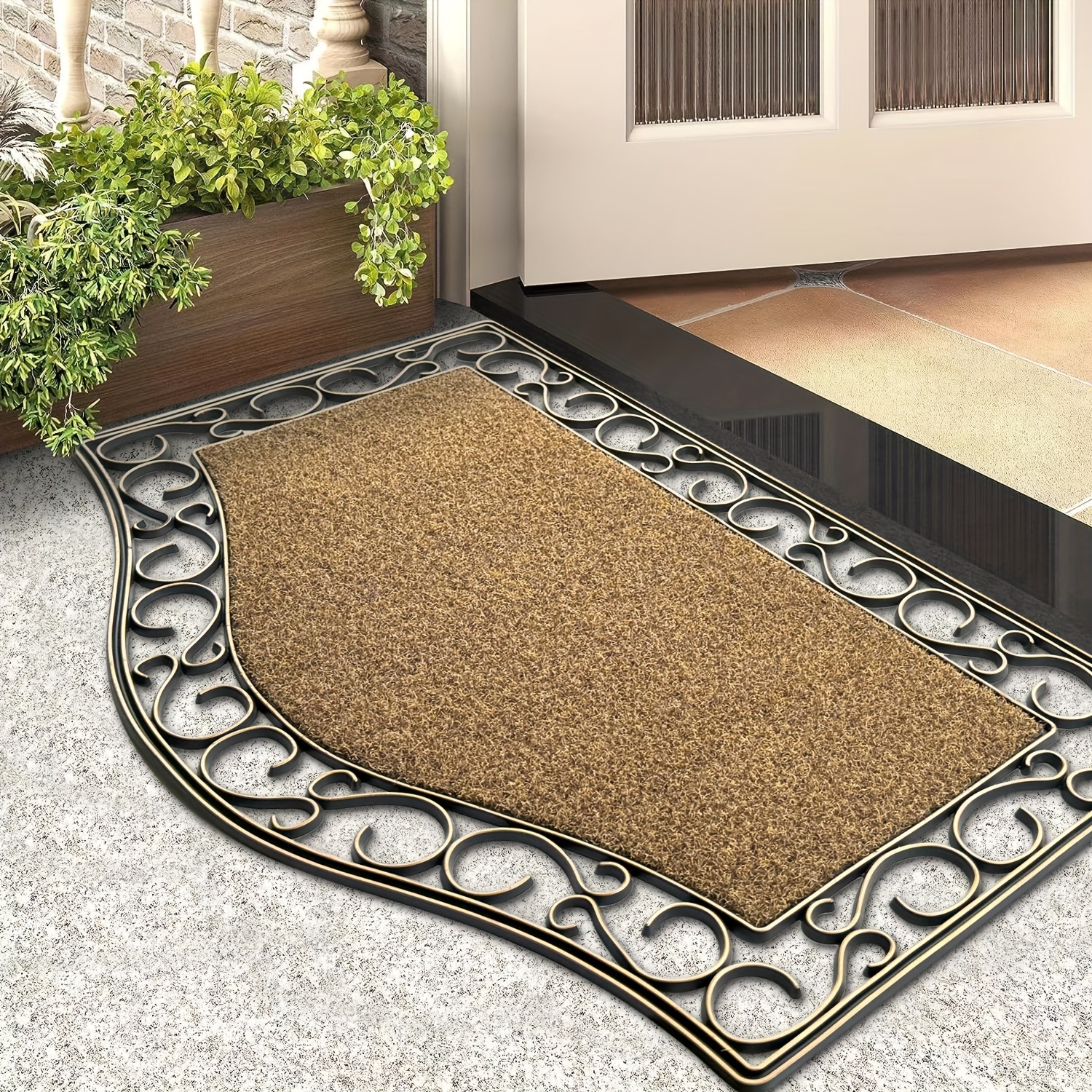 

Water-absorbent & Slip-resistant Outdoor Mat, 18"x30", Pvc With Anti-deform Design - Perfect For Festive Doorways & Patios