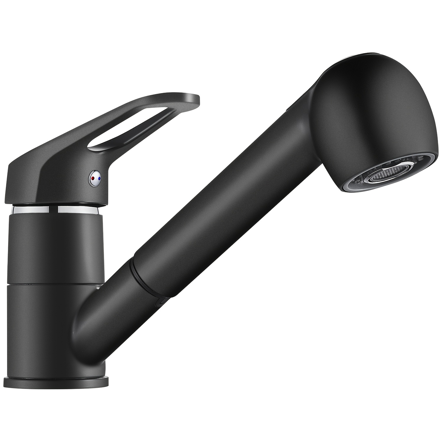Pull-out Kitchen Faucet, Matte Black Finish, Sink Mixer Tap With , Spray Rinse Mode, Retractable Spout, Single Handle
