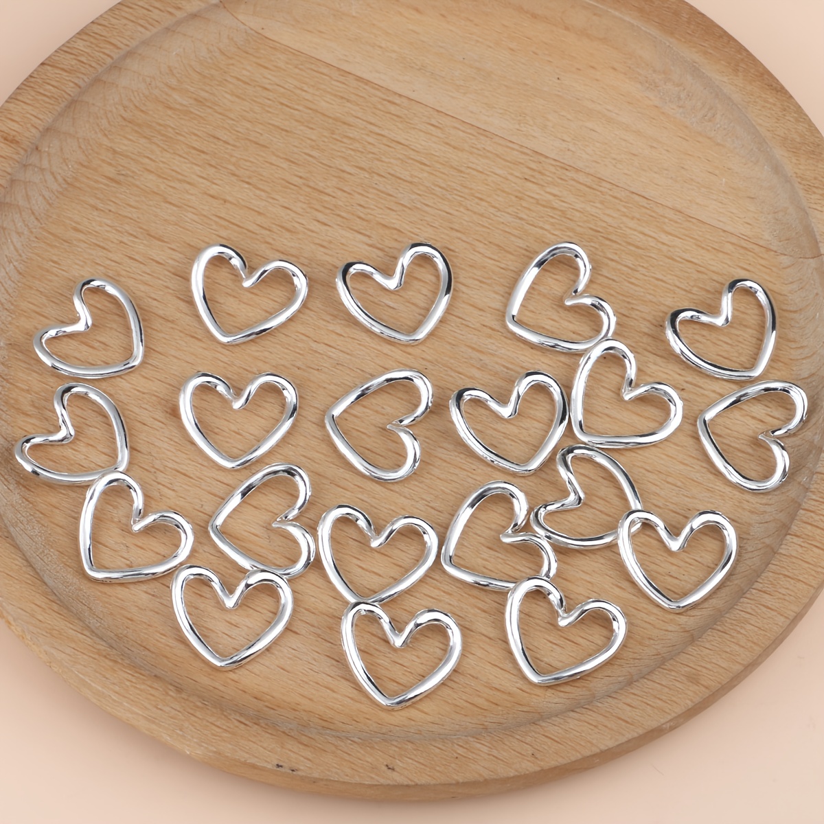 Image of 20pcs Of Heart-shaped Charms And Pendants For Handmade Earrings And Necklace Additions