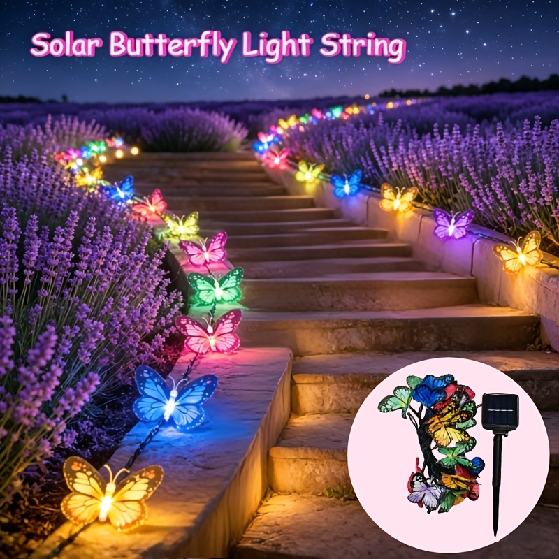 TEMU 6.5m/30led Solar Simulation String Lights, Landscape Spotlights, Garden/courtyard Atmosphere String Lights, Suitable For Courtyard, Poolside,