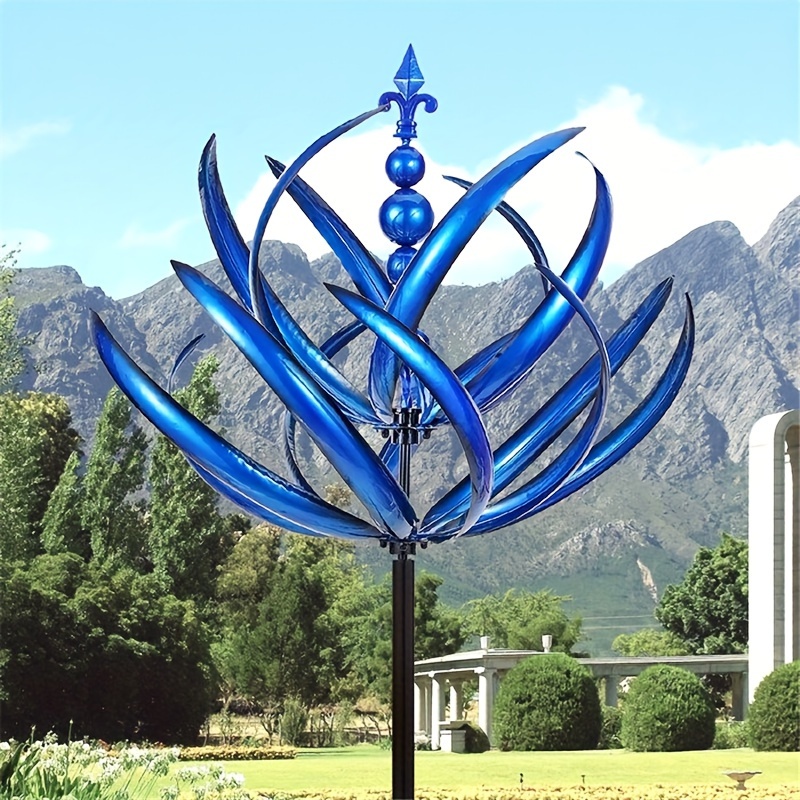 

Rotating Wrought Iron Windmill, Yard Lawn Metal Windmill Vane