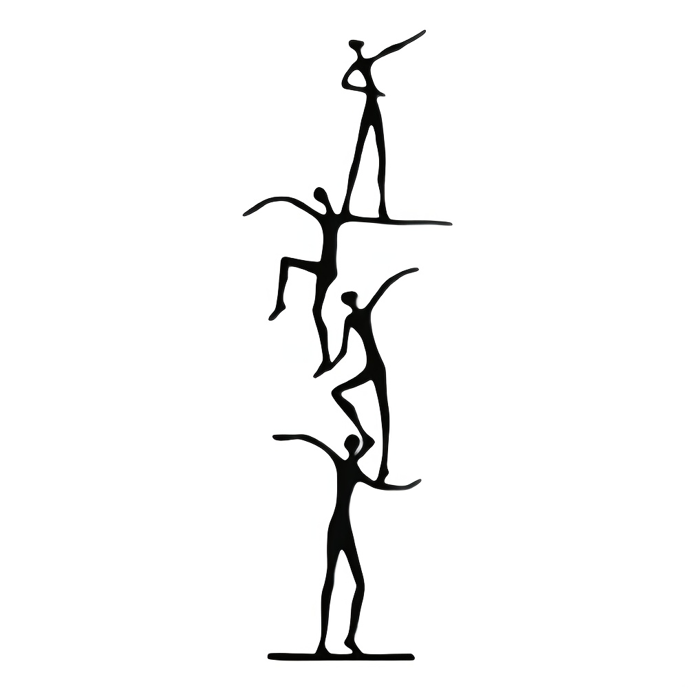 TEMU 1pc, Wall Sculptures, Climbing Metal Wall Art, Abstract Wall Decoration, Minimalist Style Figure Metal Wall Decoration, Modern Living Room Wall