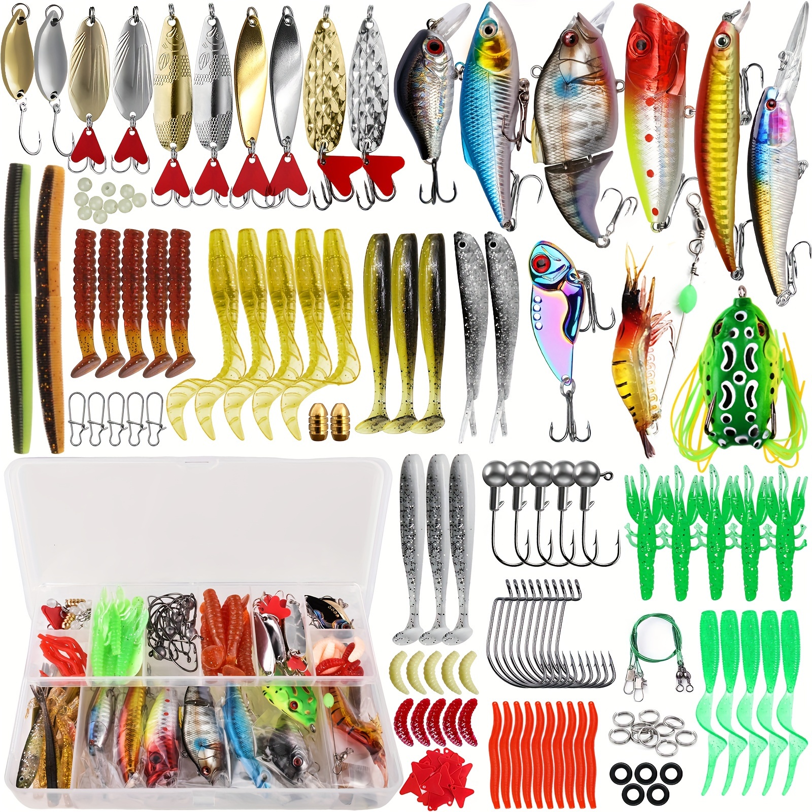 

Fishing Lures Kit, Bionic Hard Bait, Soft Lure, Vib Lure, Popper, Crank Bait, Fishing Accessories For Freshwater And Saltwater