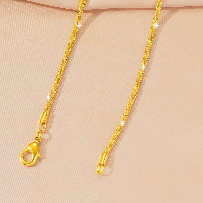 Women's 18K Gold Plated Stainless Steel Shimmering Thin Chain Necklace