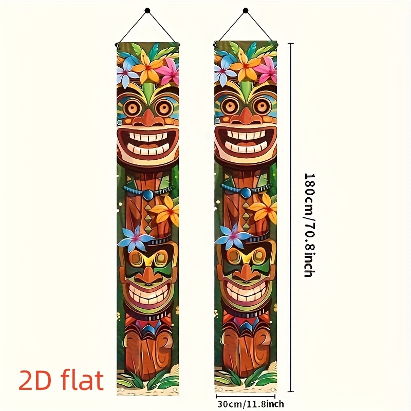 2d Flat 1 Pair, Totem Welcome Porch Banner, Polyester, Indoor/outdoor Door Wall Decor, Party Background Festival Supplies, No Power Required