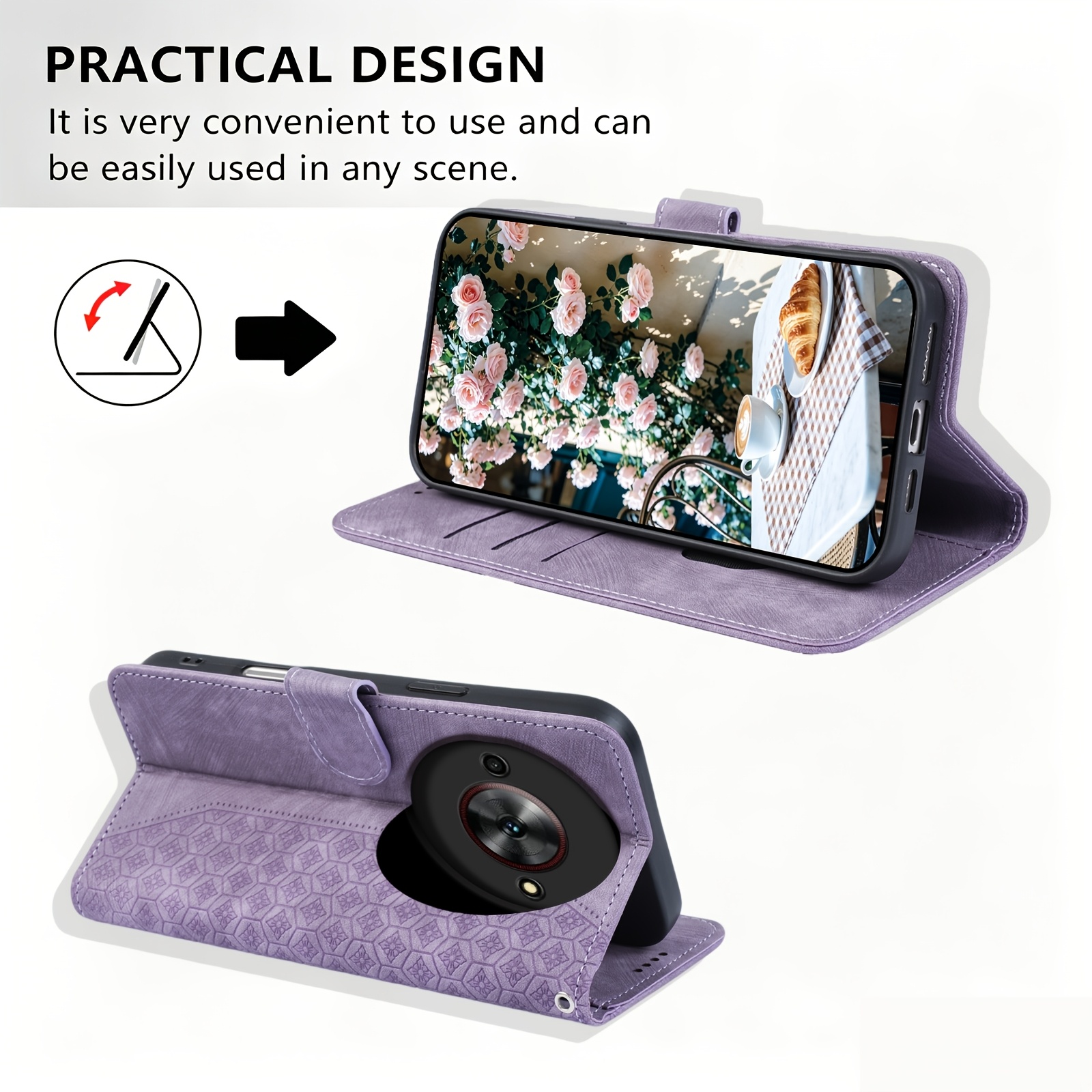 TEMU Phone Case: Magnetic Flip Wallet Book Case For Zte 5g Ii/iii/iv, Blade A35/a35e Elliptical Camera Cutout/a55/a56/a73/a75/a76/v70/v50, 3 Card