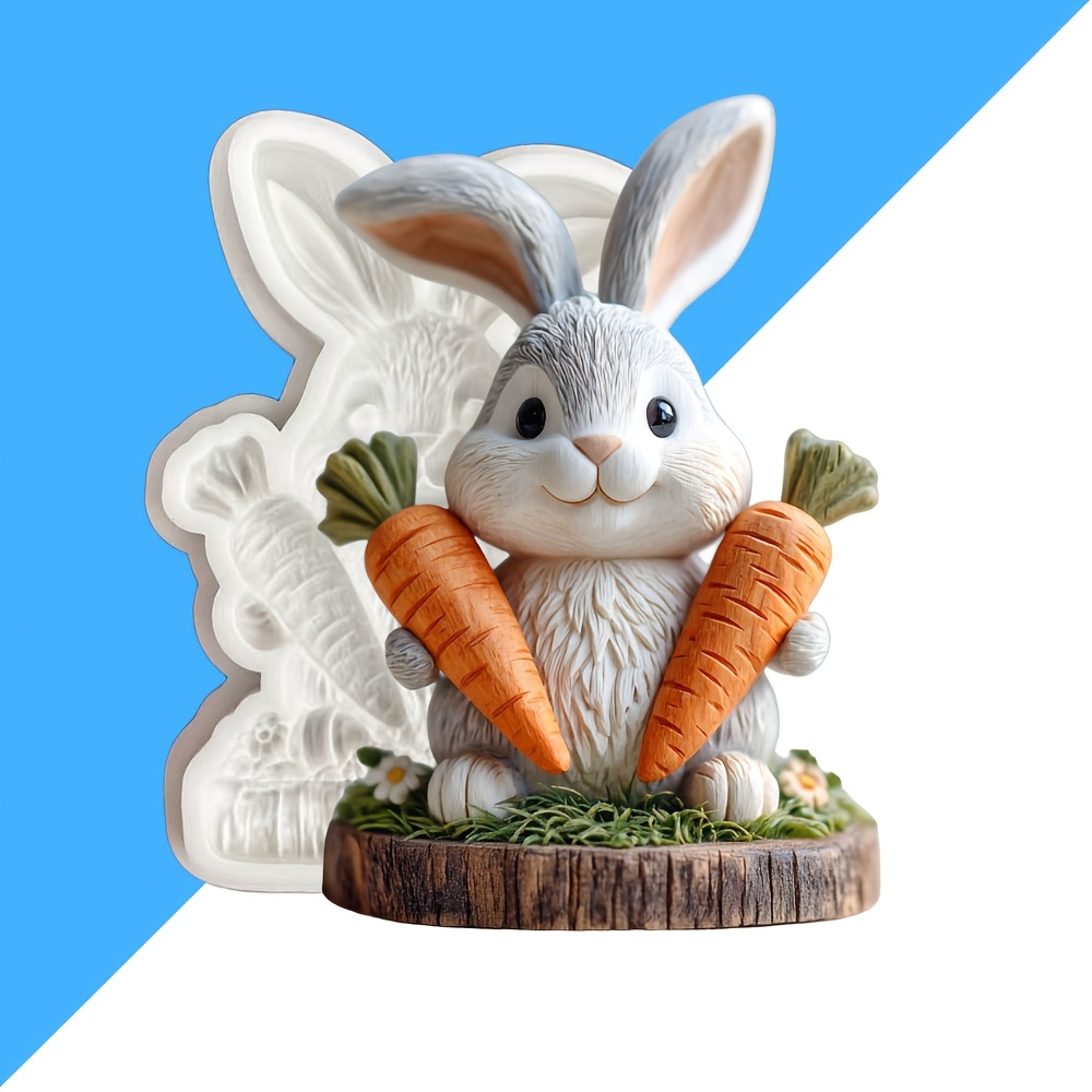 Carrot Rabbit Silicone Fondant Mold Cake Baking Decorating Mold