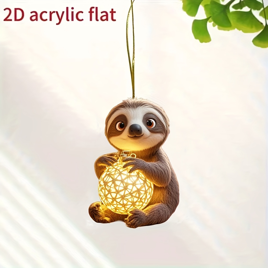 

Sloth Ornament Used As Car Ornament, Christmas Tree Ornament, Home Decoration, Holiday Decoration, 2d Flat Acrylic