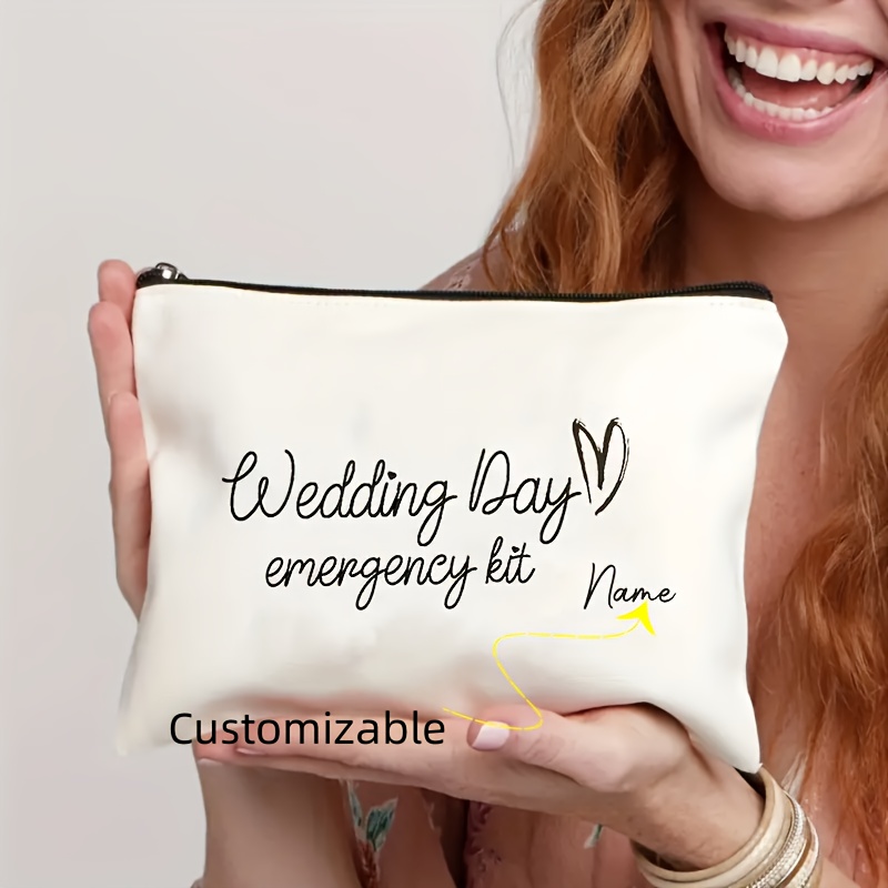 TEMU 1pz Borsa Trucco Personalizzabile per Matrimonio con il Tuo , Pochette Regalo per Feste, Organizzatore Cosmetico e Riutilizzabile per Sposa