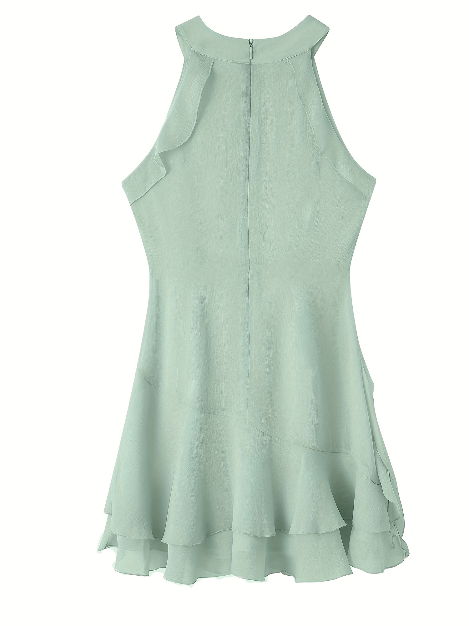 french style green ruffle shoulder halter neck tea party - Temu Mexico