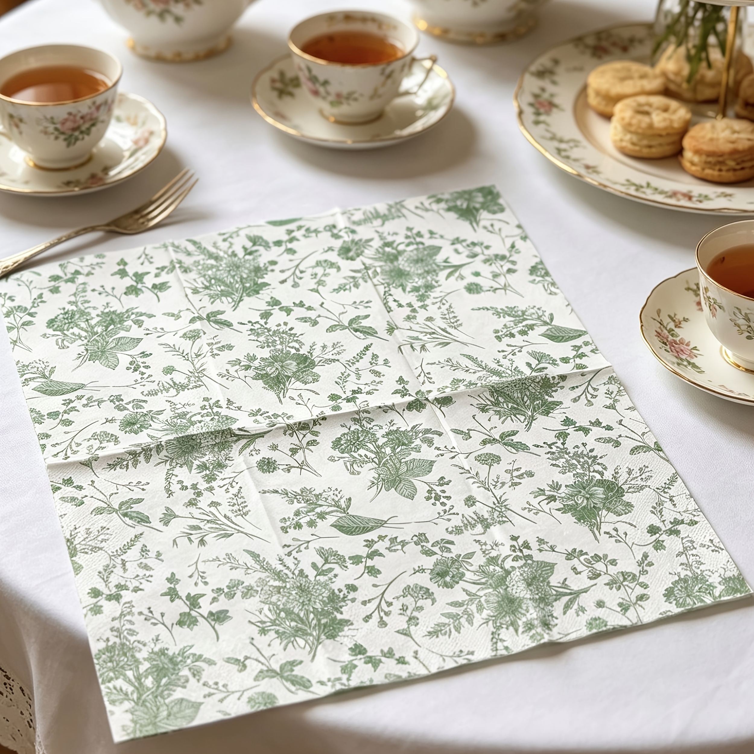 Image of 20 Sheets Teal Vintage Blue And White Porcelain Dinner Napkins For Wedding, Birthday, Tea Party, And Party Decoration, Suitable For Restaurants And Home Use, 15.7x13 Inches For Halloween、christmas