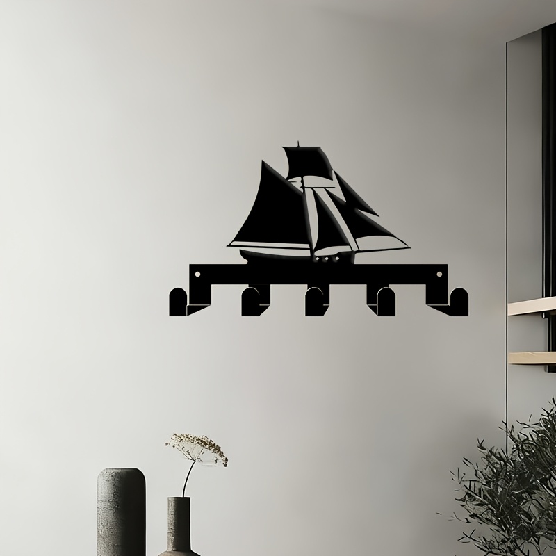 Minimalist Sailboat Key Holder & Wall-Mounted Key Organizer