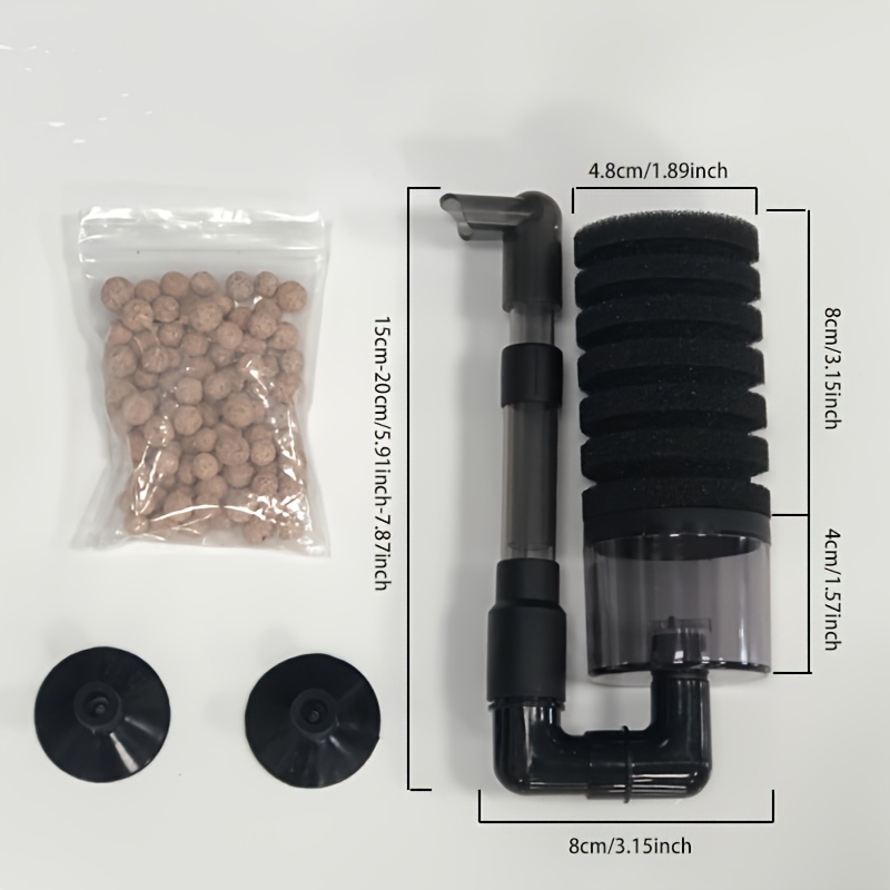 TEMU 1pc Aquarium Fish Filter Accessory, Fish Tank Air Pump Filter, Practical Silent Bio Sponge Filter In 3 Sizes, Suitable For 10 Gallon Aquariums,