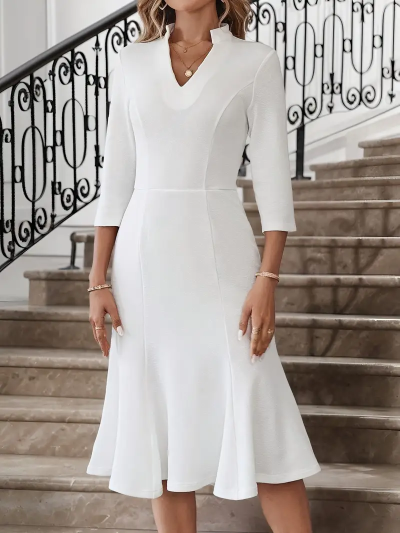 white fishtail midi dress White Bodycon Fishtail Midi Dress Gabi Swimwear