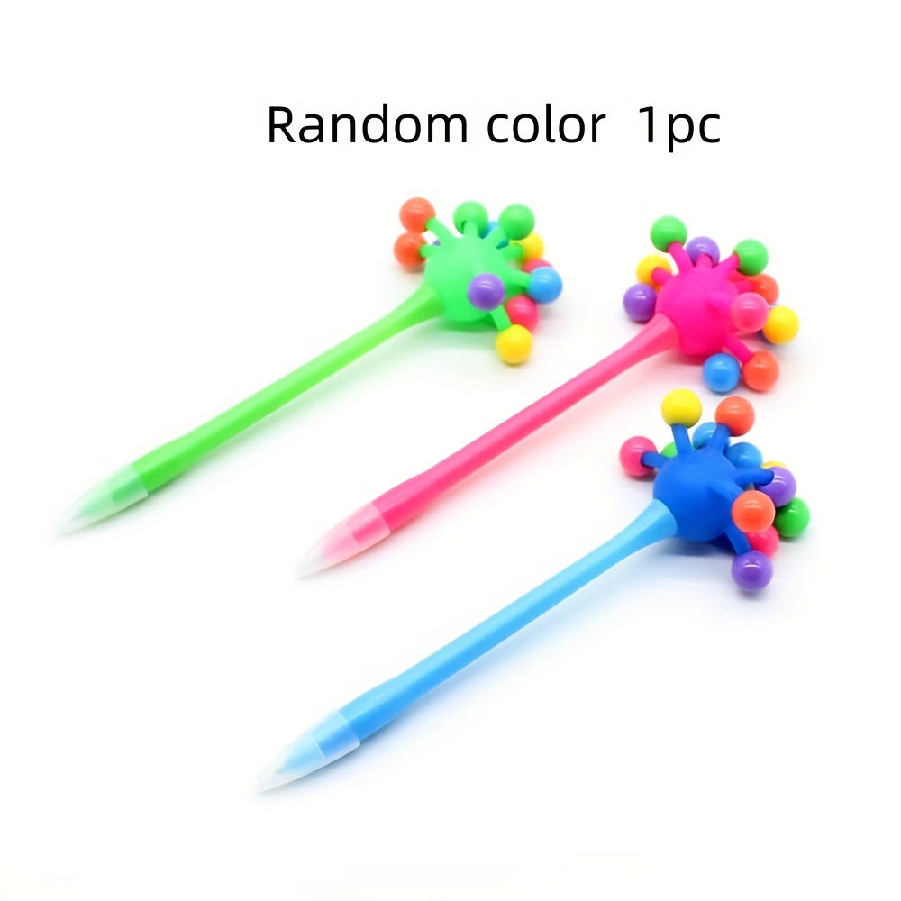 Image of Cute Furry Ball Bead Ballpoint Pen, Random Color, 1mm Blue Pen Core, Suitable For Office And School Use