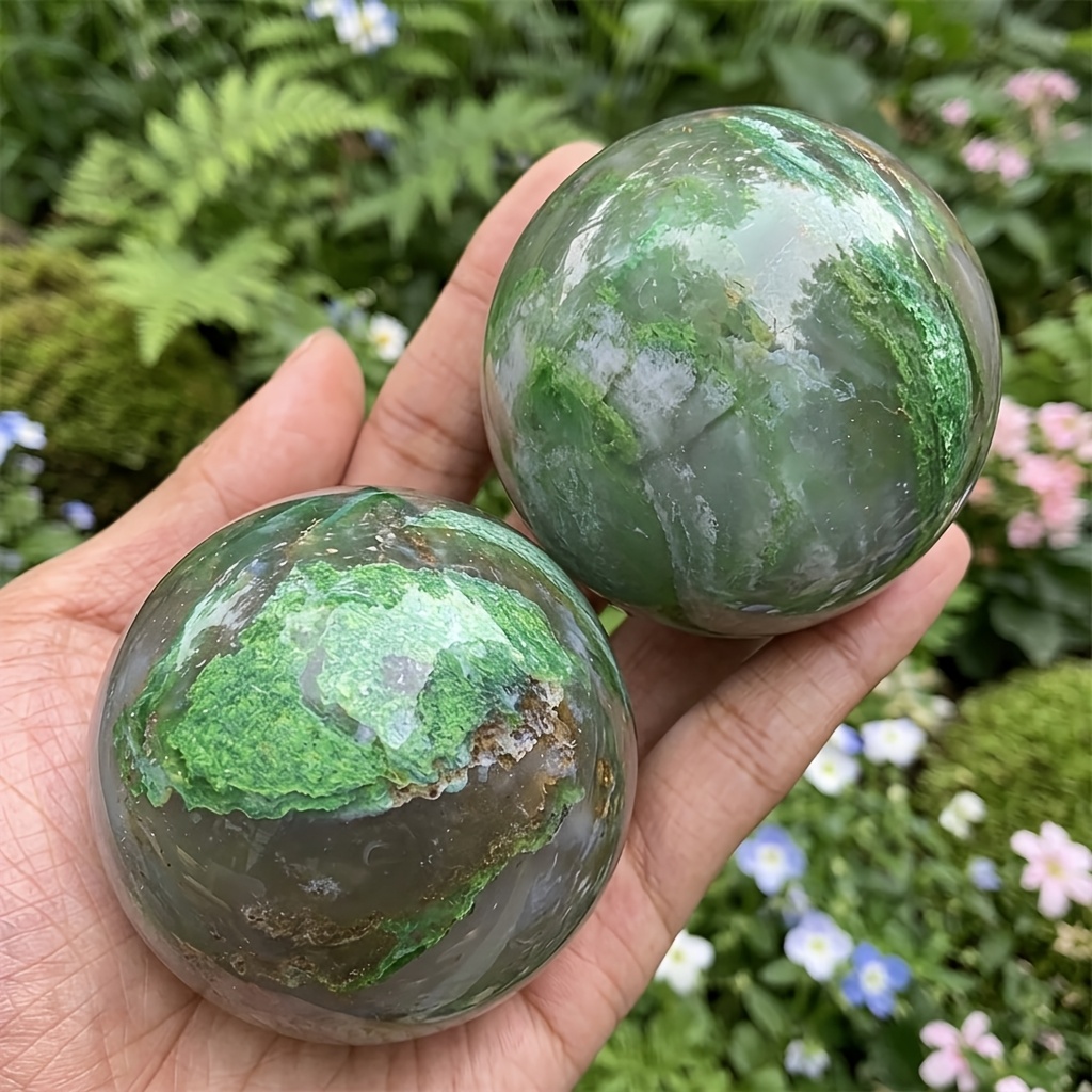 Green African Sphere, Decorative Stone Ball for Home Decor