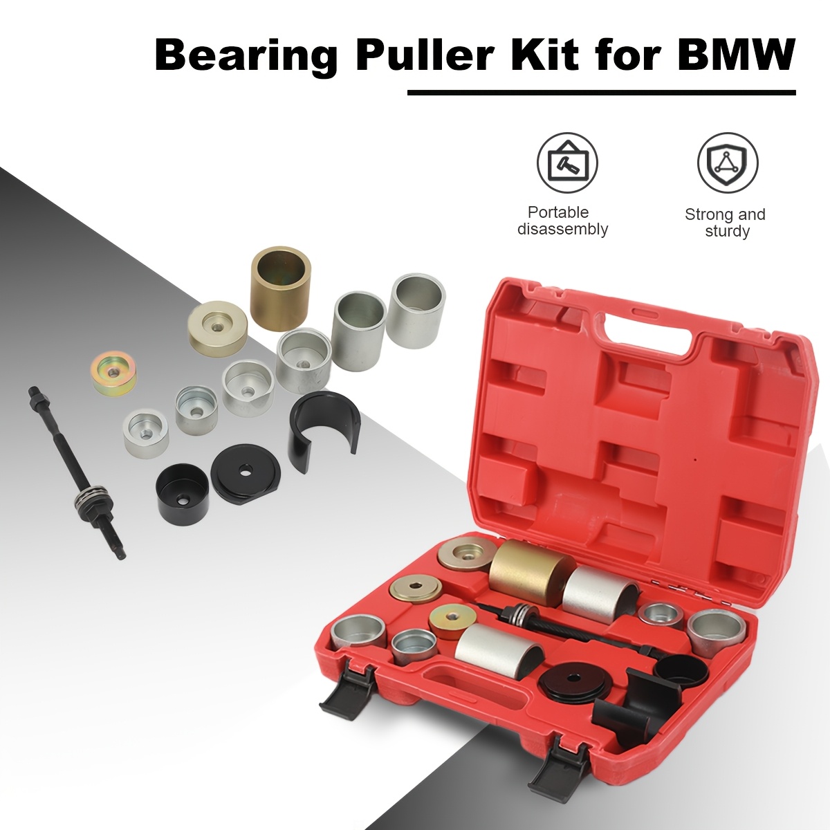 Rear Ball Joint Removal Installer Bearing Puller Kit, Removal Installation Bushes Bearings Kit Compatible For , 3, 5, 7, 8 Differential Axle, Without Battery