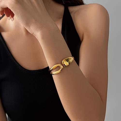 an elegant adjustable hollow bangle fashionable teardrop design casual wear and parties