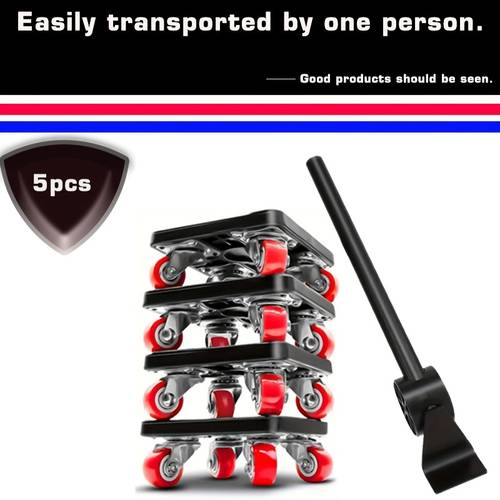 5pcs furniture heavy duty carrier ergonomic moving artifact moving heavy objects labor saving tool pulley base moving large heavy objects
