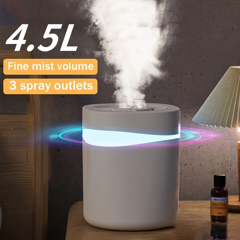 

Amriver 4.5l Large Capacity Humidifier, Ultra Diffuser With 3 Spray Outlets, Usb Powered, Multiple Mist Settings, For Healthy Plants