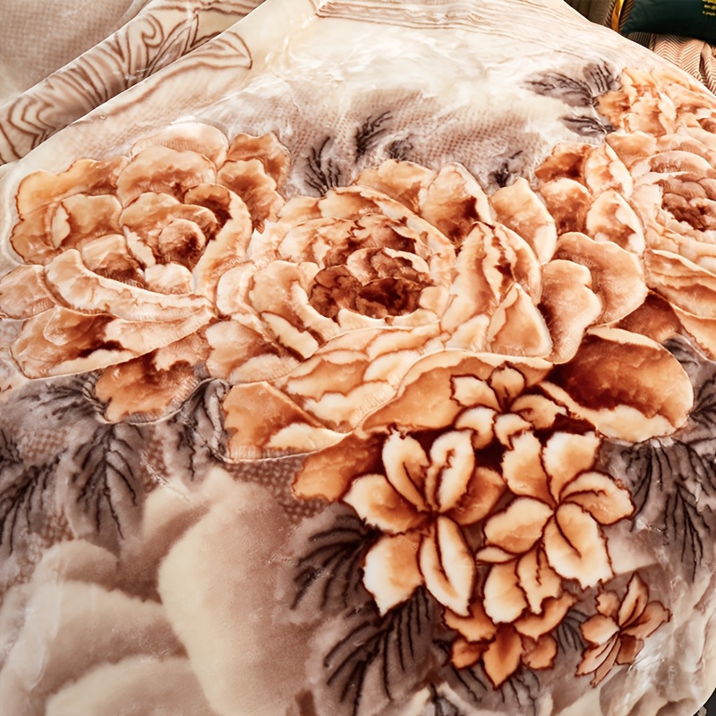 luxury plush coral blanket heavyweight reversible bedspread suitable for use soft warm bed for couch camping travel machine washable cozy bedding Product details 0