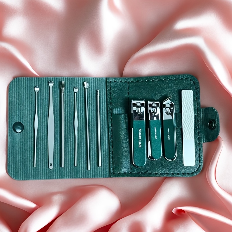 Image of 10pcs Luxury Manicure And Pedicure Set - Nail Clippers, Ear , Stainless Steel Nail Scissors, Professional Quality Tools For Perfect Nails, Make A With Looks