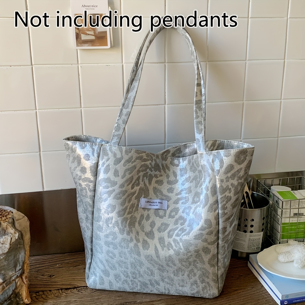 Image of Women's Shoulder Bag Trendy Cool Leopard Tote Bag Handbag Women's Casual Large Capacity Single Shoulder Shopping Bag Daily Lightweight Tote Bag