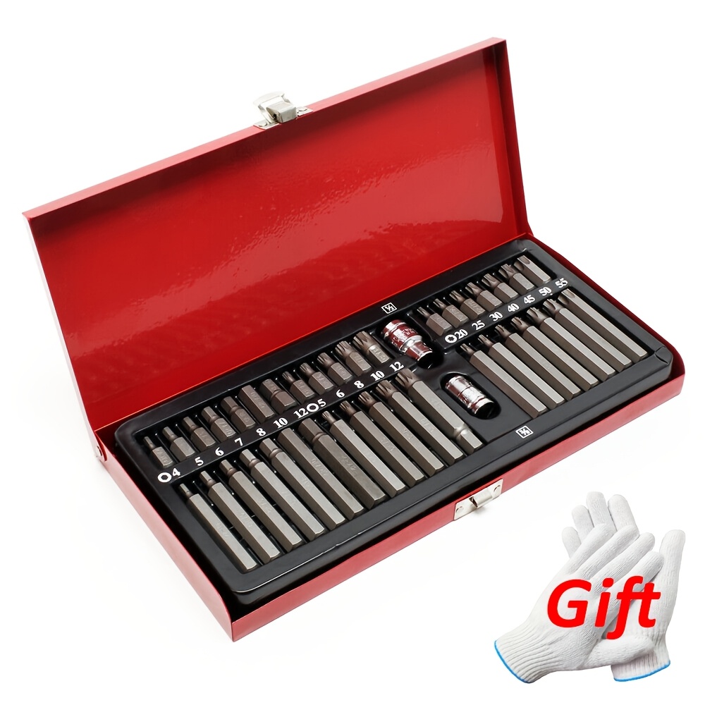 40pcs Socket Wrench Set Multitooth Torx Nuts Tool Bit Set Patch Box