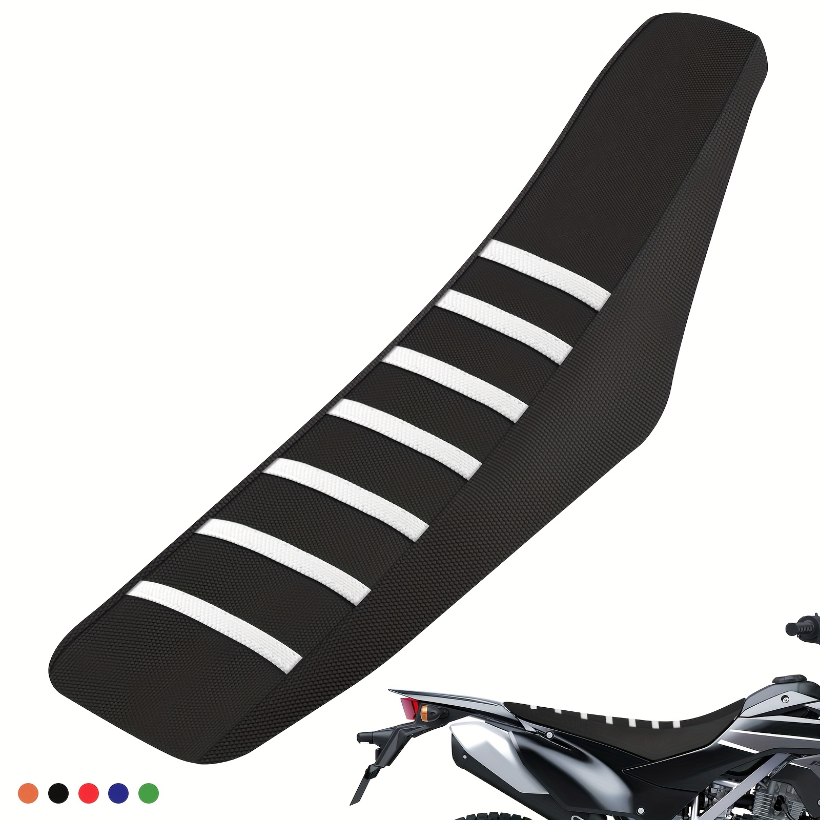 ダートバイク用シートカバー ホワイトストライプ ユニバーサル 