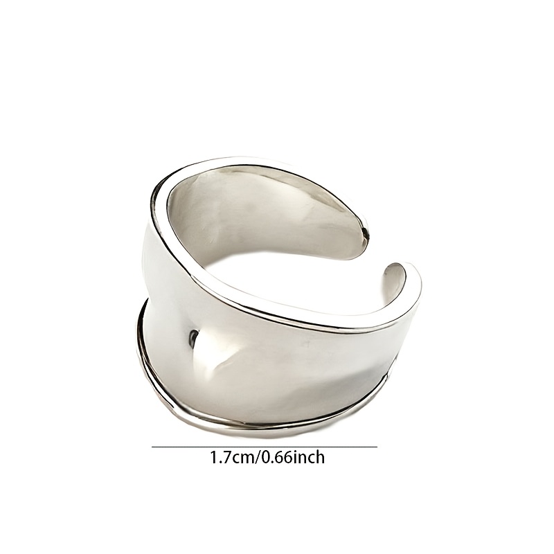 Women's S925 Sterling Silver Wide Band Ring, Premium Design