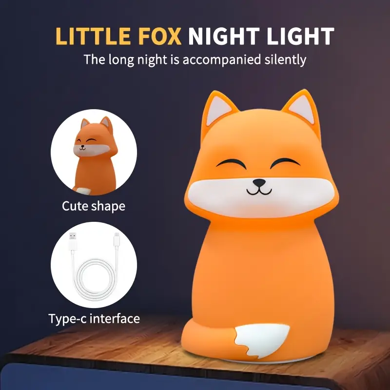 night light with color and a timer function this rechargeable fox night light is bedrooms and living rooms making it a decoration suitable for new year parties and valentines day gifts Product details 5