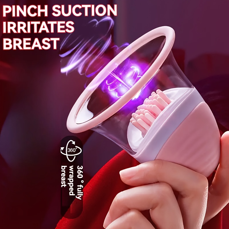 A Pair Of Nipple Suction Sex Toys, Strong Suction Stimulation Massagers And 10 Vibrator Rotation Modes, Rechargeable Adult Toys For Fun For Women And Couples With Three Pairs Of Massage Heads