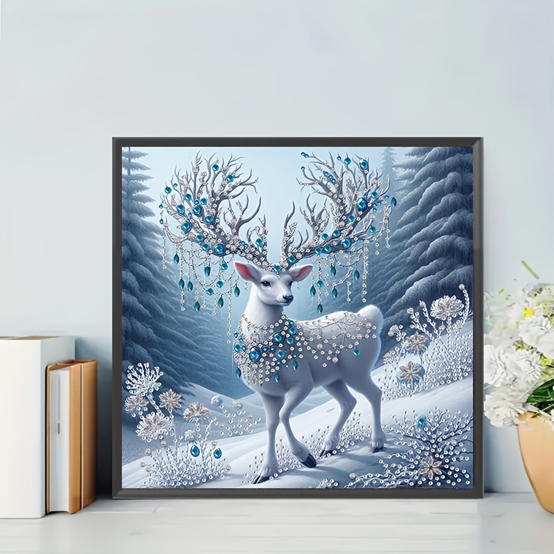 Image of 1pc Adult Beginner Diamond Painting Kit, 5d In Snow Special Shaped Crystal Drills Partial Diamond Mosaic Art Craft, Handmade Creative Making Your Creative Inspiration And