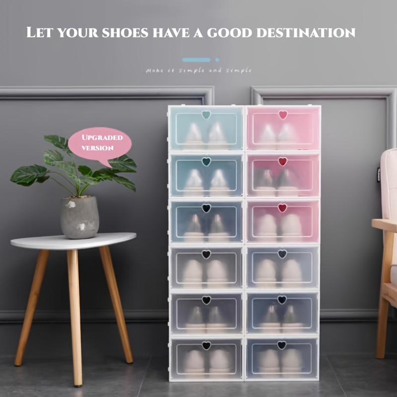 12 Piezas - Caja de zapatos de plástico transparente, gabinete tipo cajón a  prueba de humedad y polvo, creativo y libremente ensamblado, pared de  zapatos, elección ideal para regalos - Temu Spain