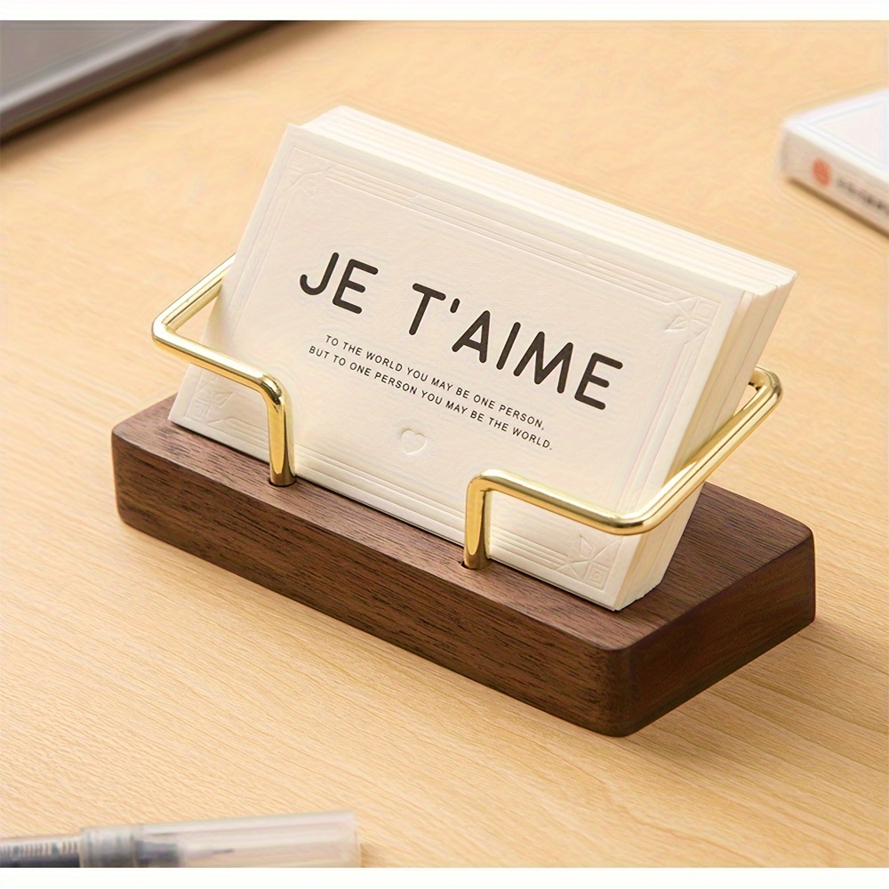 A Single Piece Of And Wood Business Card Holder, A Stylish And High-end Creative Desktop , Perfect As A Corporate Gift