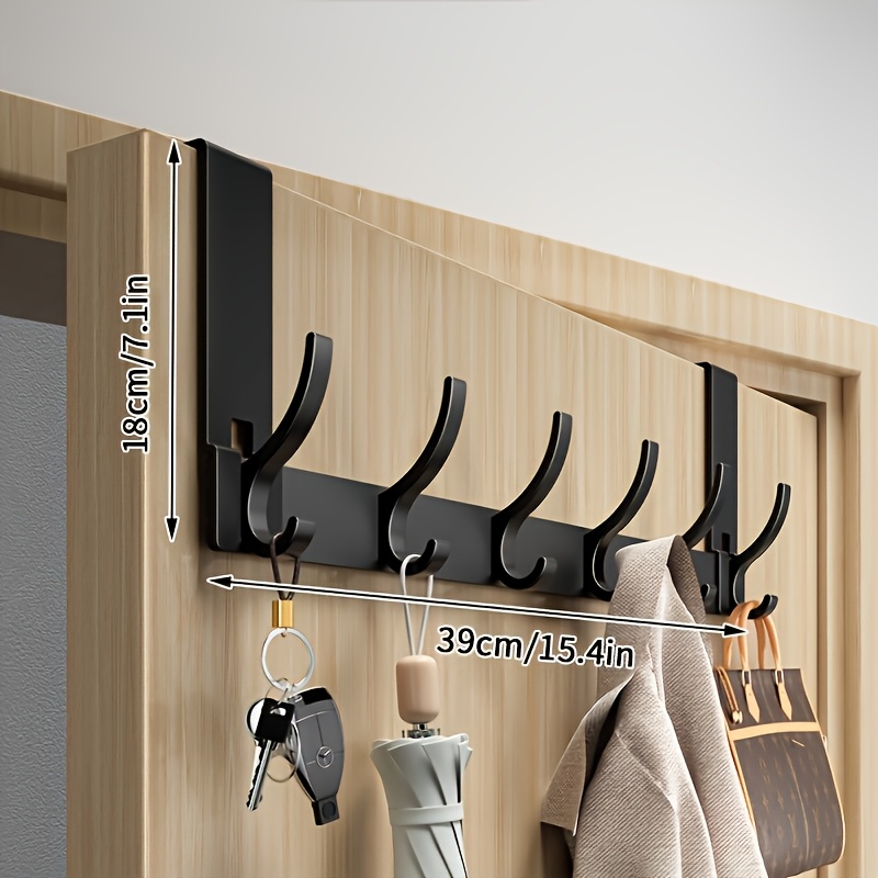 TEMU Rangement de douche de salle de bain idéal, serviettes et draps suspendus de bain, installation facile, crochet de porte en aluminium pour ,