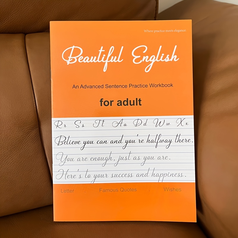 Image of Adult Calligraphy Tracing Workbook: 32 Pages Of Modern Cursive Script, Alphabet & Famous Quotes Practice Sheets For Handwriting Improvement | Elegant Font Art For Beginners & Enthusiasts