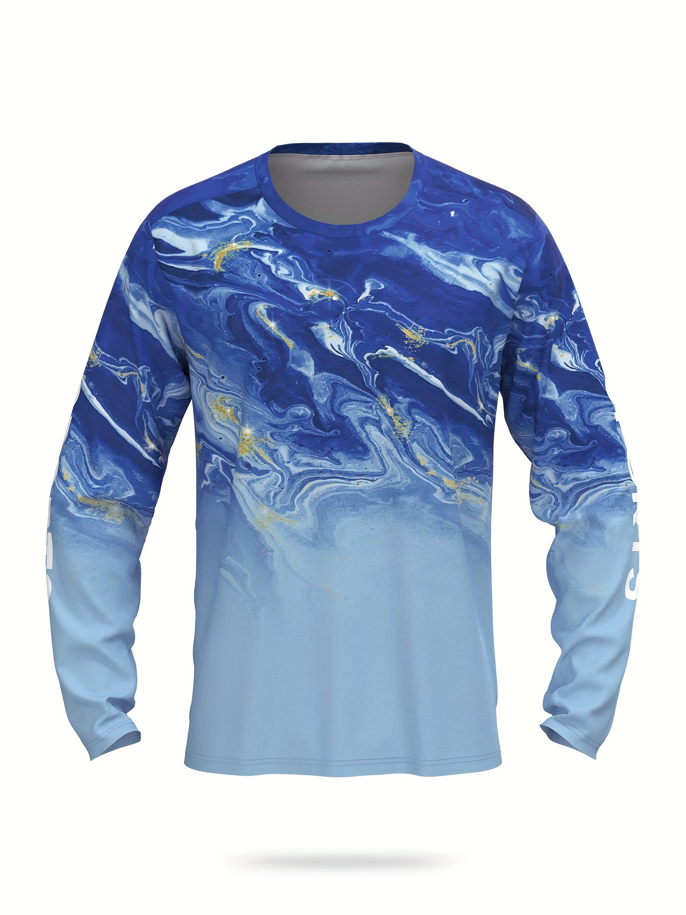 Men's Sea Graphic Print Upf 50+ Sun Protection Shirt Quick - Temu