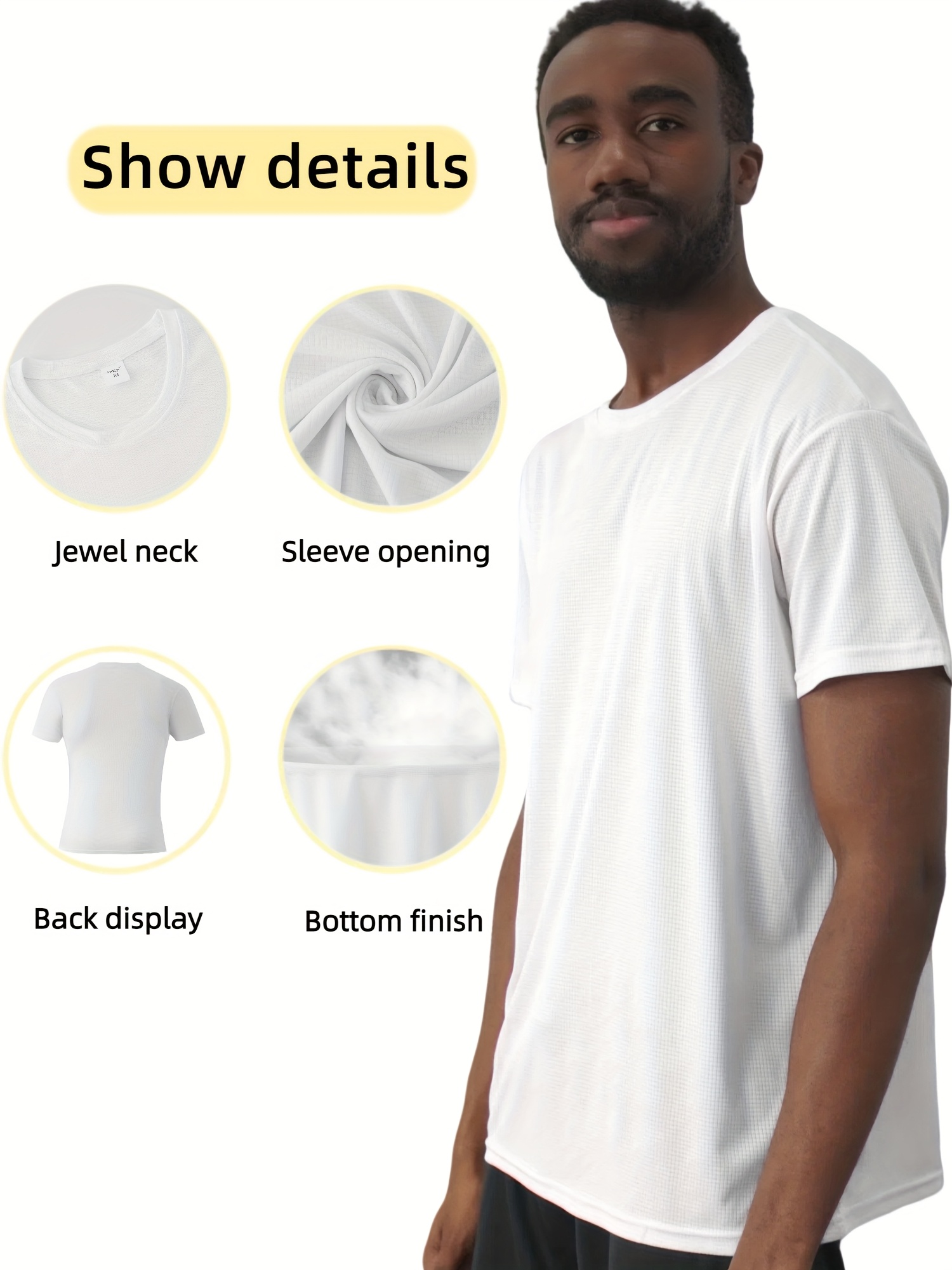 men's lightweight breathable t shirts season round neck Temu