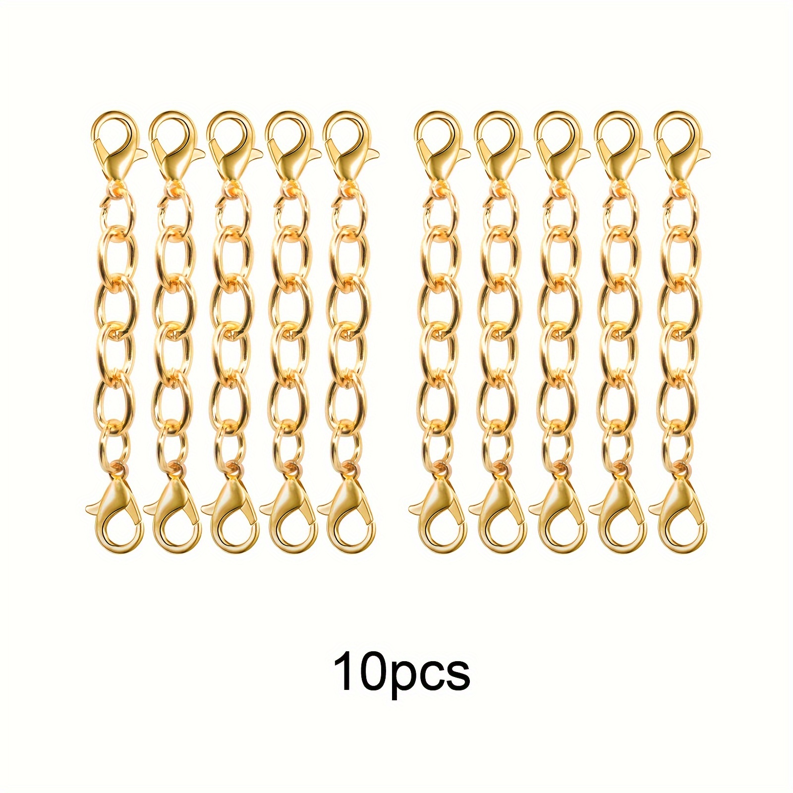 10pcs Double-ended Lobster Clasp Chain Extenders - Alloy, For Jewelry Making & Crafts - Additions