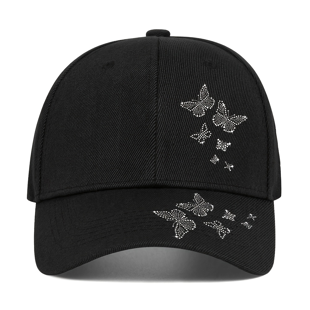 E-shop ., Baseballkappe mit Schmetterlingsrand-Aufdruck, Unisex Sport-Sonnenhut, modischer trendiger Outdoor-Hut mit gebogenem Schirm