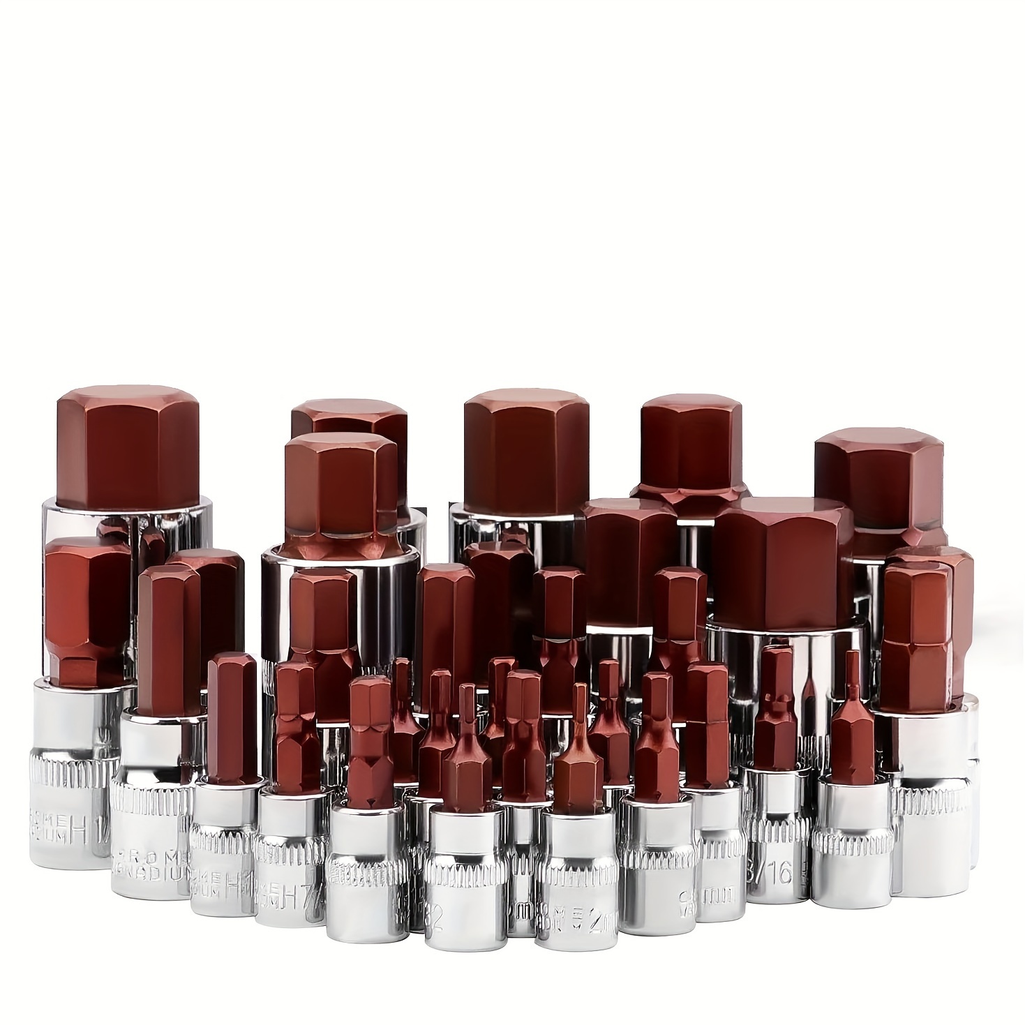 TEMU Master Hex Bit Socket Set, Premium S2 Alloy Steel | Complete 32pcs, Sae And Metric Set | Storage Case, Without Battery