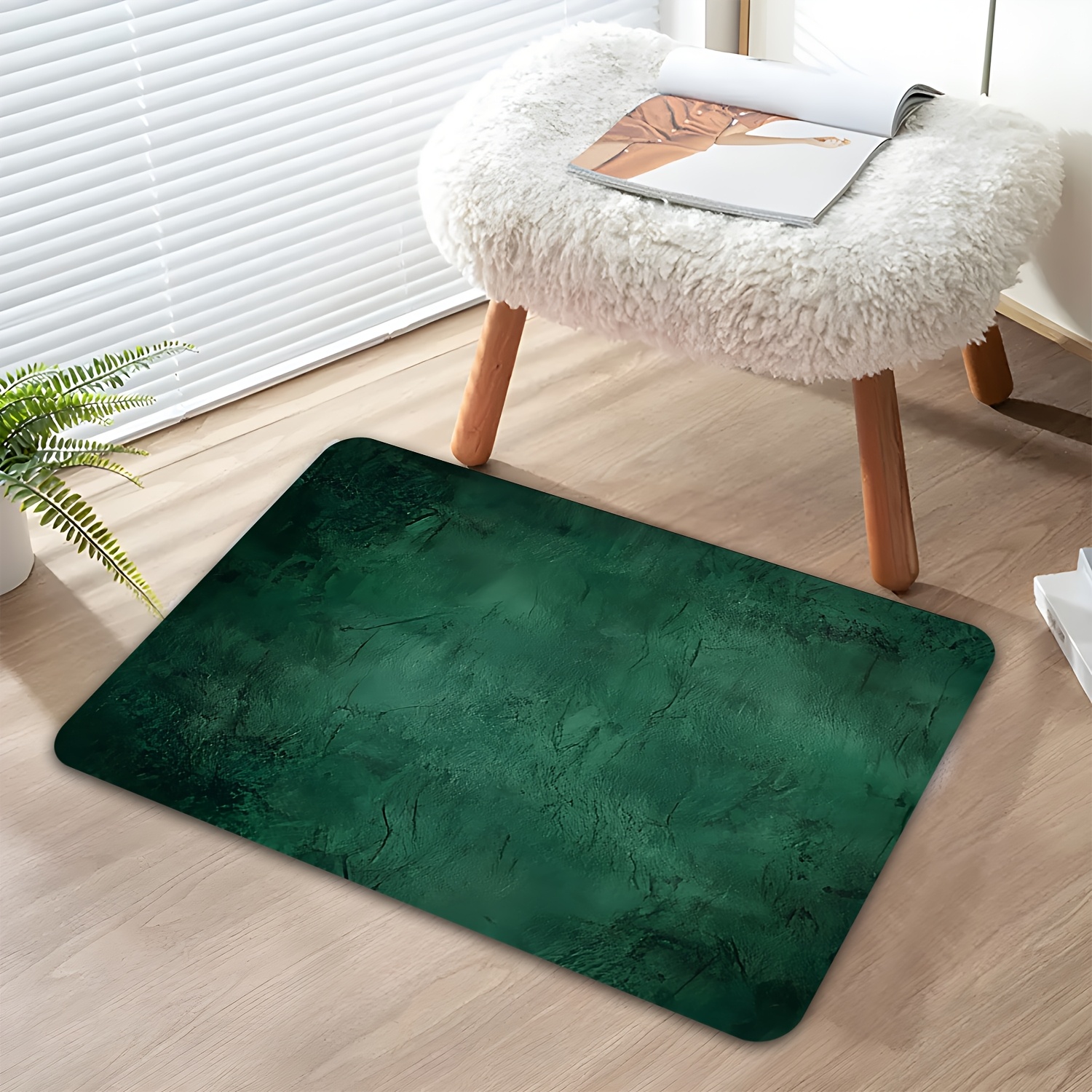 TEMU 1pc Non-slip Machine Washable Door Mat Mat - Concrete Texture Design, 100% Polyester Lightweight Indoor Mat For Living Room, Bedroom, Kitchen,