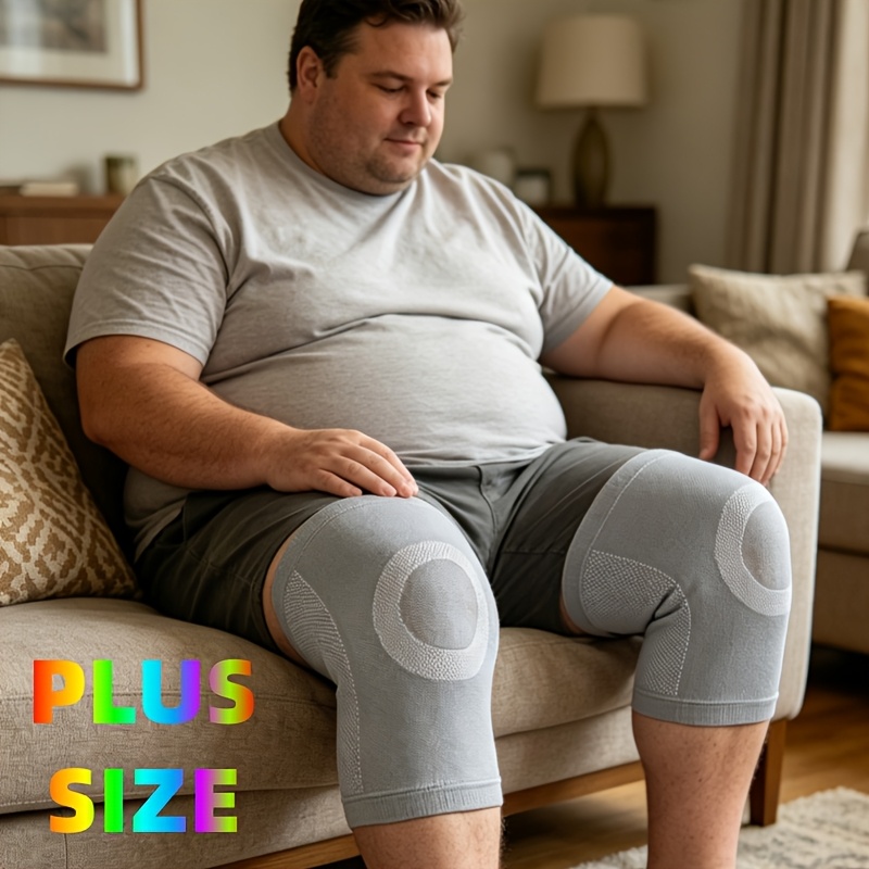 TEMU 2pcs Compression Oversized Knee Support, Ultra Thin Extra Large High Elastic Knee Braces, Breathable And Comfortable Plus Size Knee Sleeves, For