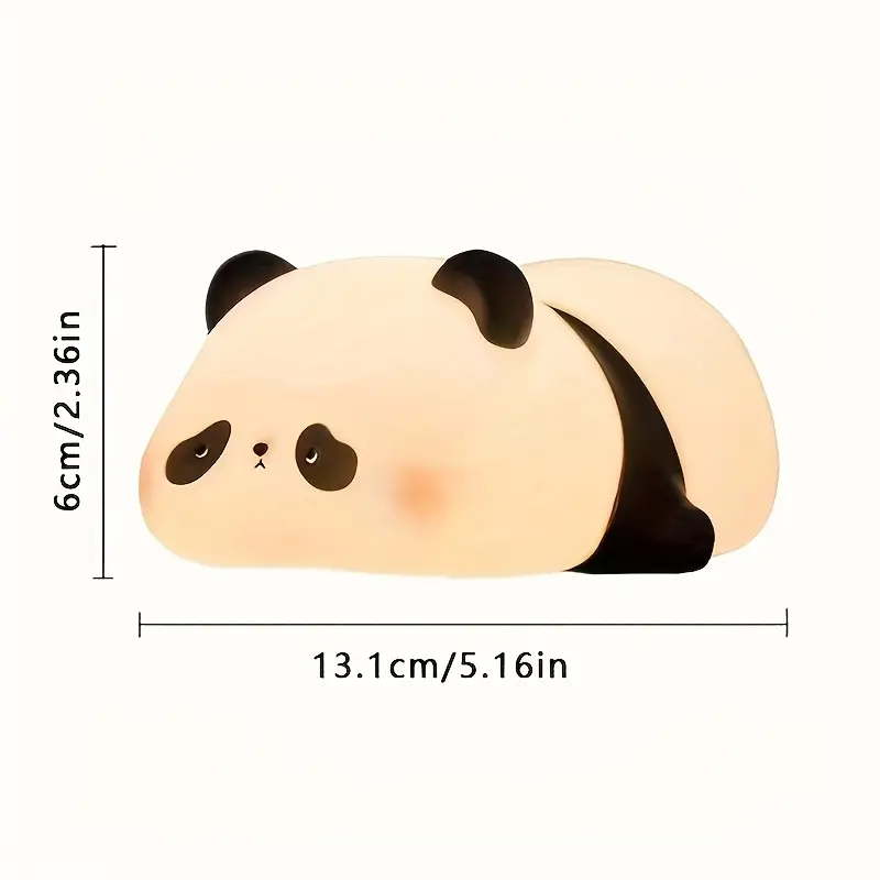 cute panda led night light adjustable brightness bedside lamp childrens use and parent child sleeping companion with usb rechargeability Product details 0
