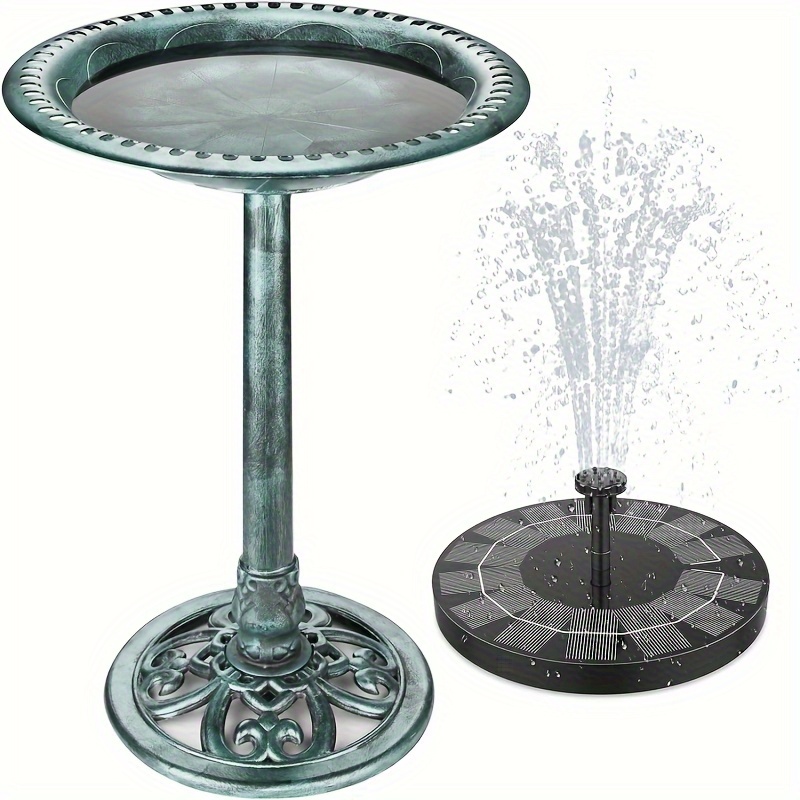 

Aisitin 2.5w Solar Fountain With Birdbath, Solar Water Fountains With 6 Nozzles, Used In Gardens, , Swimming Pools And Pool And Pond