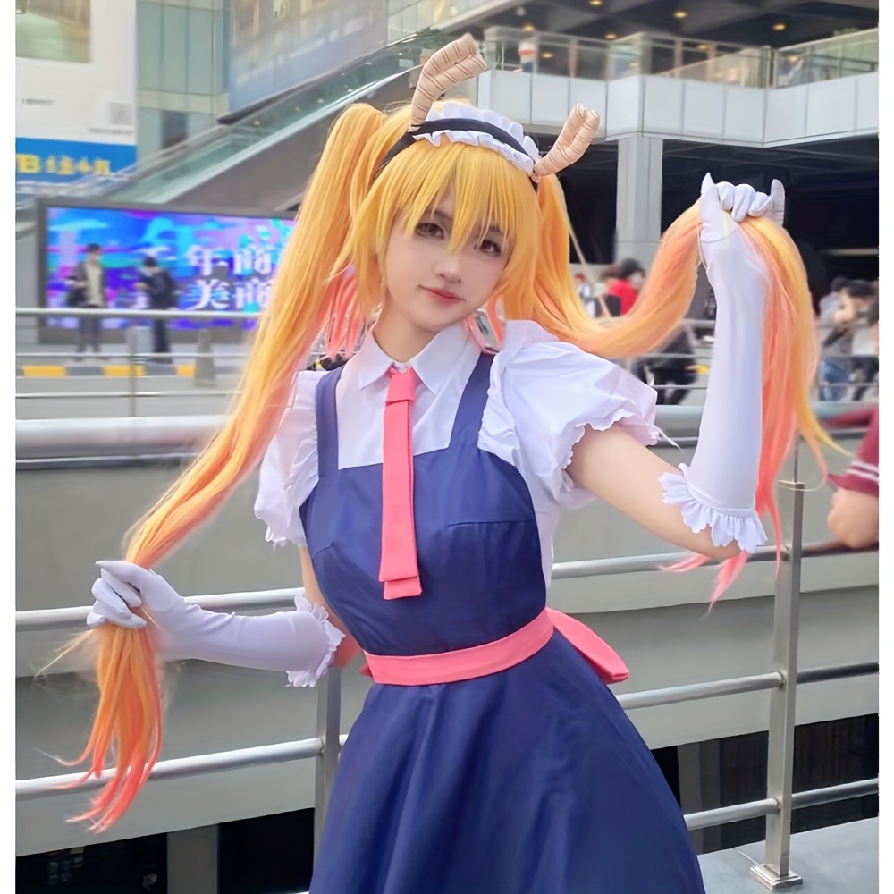 Anime-Inspired Gradient Color 100cm Twin Ponytail Style Split Dress Up Cute  Party Performance Halloween Cosplay Wig (Headwear Not Included)