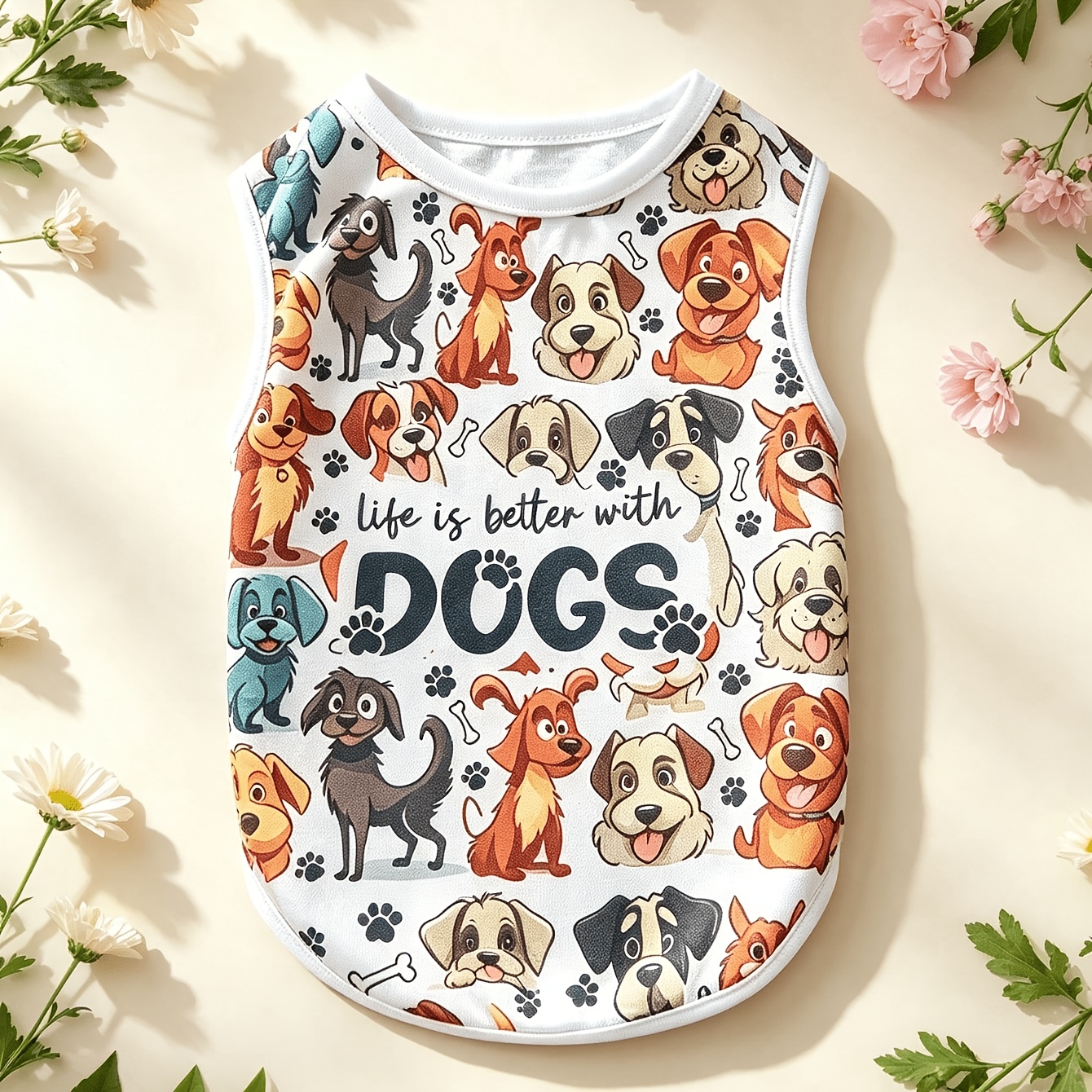 TEMU Pet Summer Sleeveless Vest, Pattern, Ultra Breathable Lightweight Puppy Clothes, Reduce Hair Shedding, Keep Without Overheating