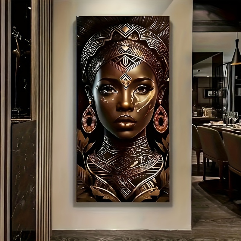 

1pc African Women Large Size Diamond Art Painting Kit 5d Diamond Art Set Painting With Diamond Gems, Arts And Crafts For Home Wall Decor