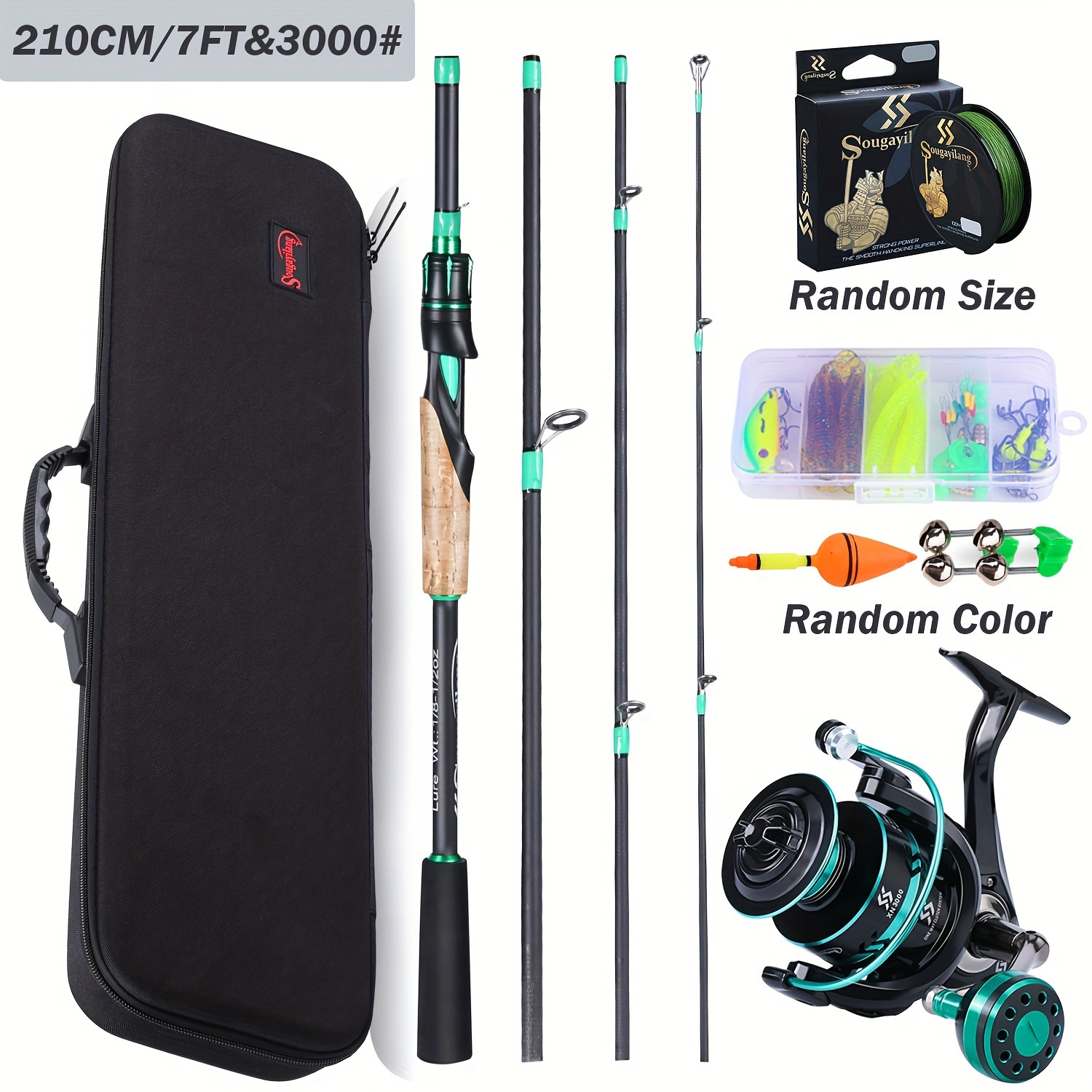 Sougayilang Fishing Rod Reel Combo Carrier Bag 4 section - Temu